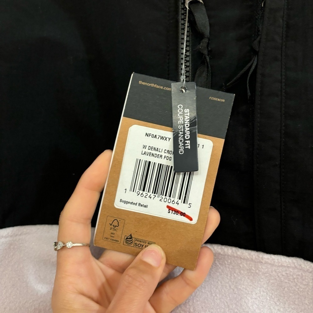 The North Face | Denali Cropped Half Zip Fleece Sweater Jacket XXL Lavender Fog - Picture 4 of 9